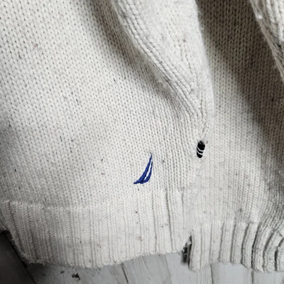 Nautica Men's Wool Blend 1/4 Button Fair Isle Snowflake Sweater Size XL - Picture 12 of 14